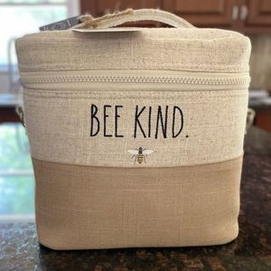 NWT Rae Dunn Lunch Box with Utensil Pouch & Carrying Strap